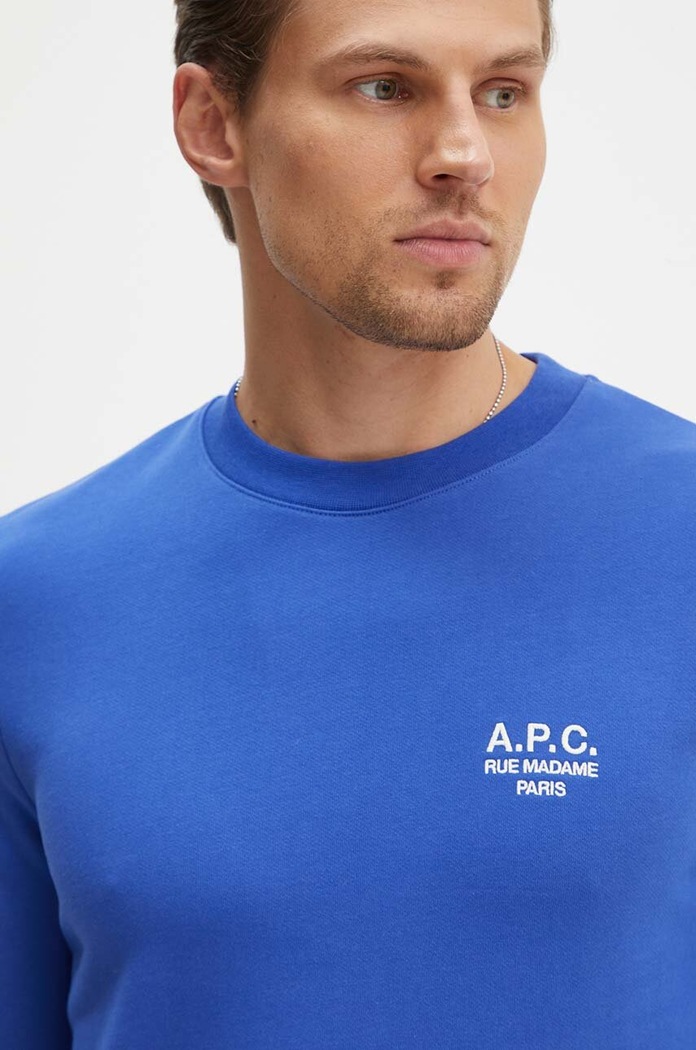 Βαμβακερή μπλούζα A.P.C. sweat rider μπλε COEZD.H27699.TIC