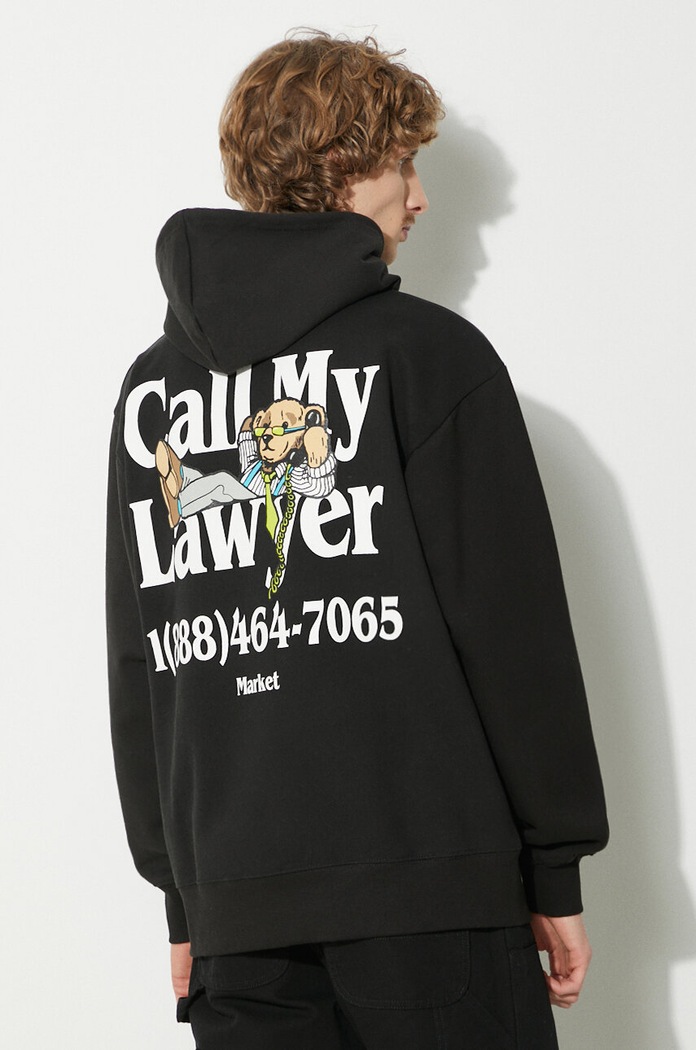 Market cotton sweatshirt Better Call Bear Hoodie cotton black 397000584