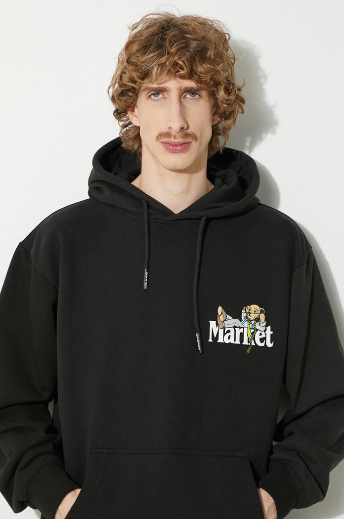 Market cotton sweatshirt Better Call Bear Hoodie black 397000584