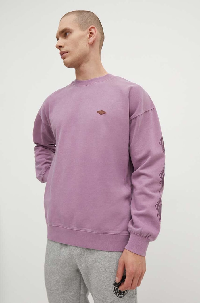 Bavlněná mikina Rip Curl bez kapuce fialová 049MFL