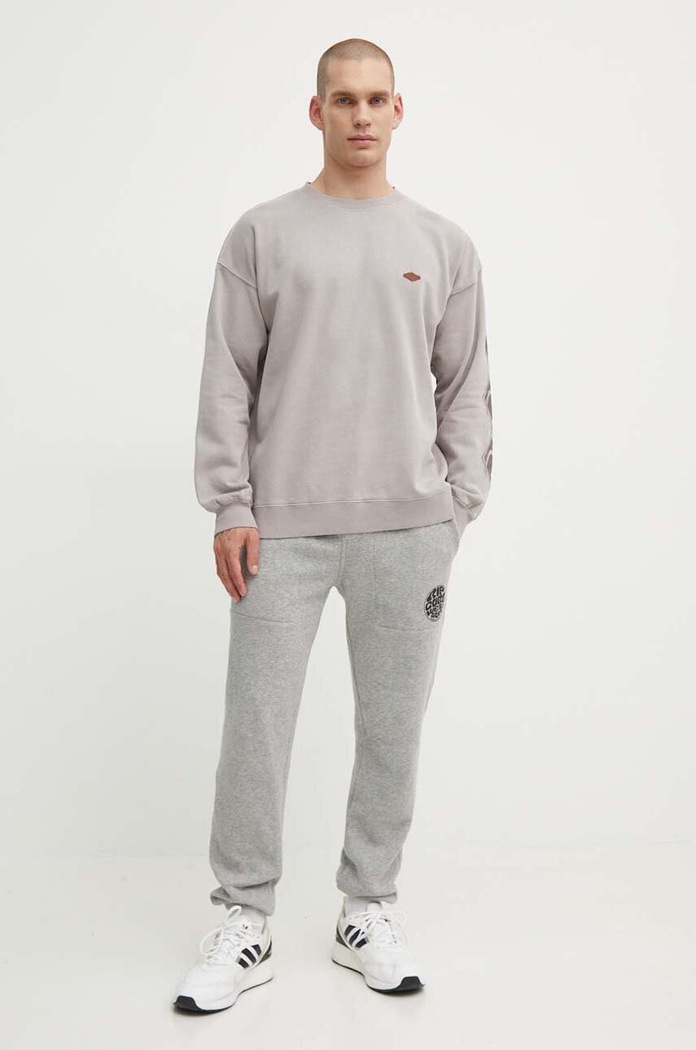 Βαμβακερή μπλούζα Rip Curl 049MFL γκρί SS24