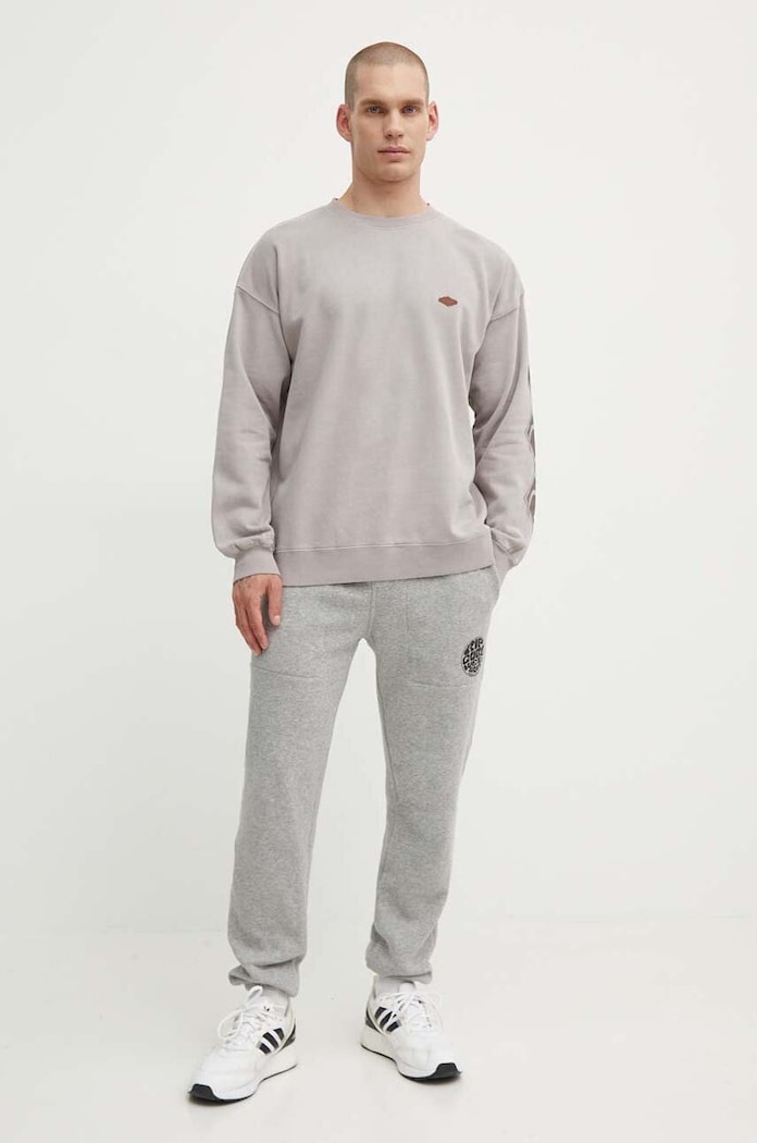 Βαμβακερή μπλούζα Rip Curl 049MFL γκρί SS24