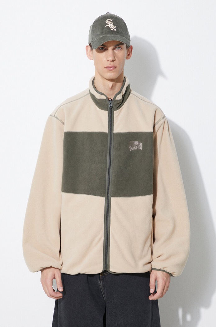 Billionaire Boys Club bluza cu doua fete Pull Out Shell cu modele bej B24106