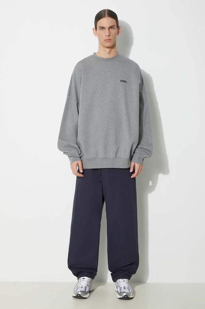 032C cotton sweatshirt 'Mutli-Media' Bubble Crewneck SS24.C.2022 gray SS24
