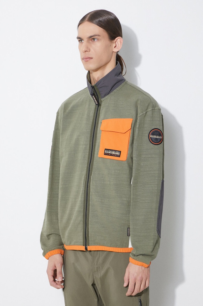Napapijri cotton sweatshirt B-Tepees Fz green NP0A4HP4GAE1