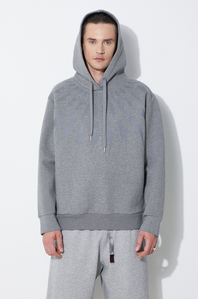 Μπλούζα Neil Barrett Fairisle Thunderbolt Sweatshirt στάμπα γκρί MY72186A.Y506.756N