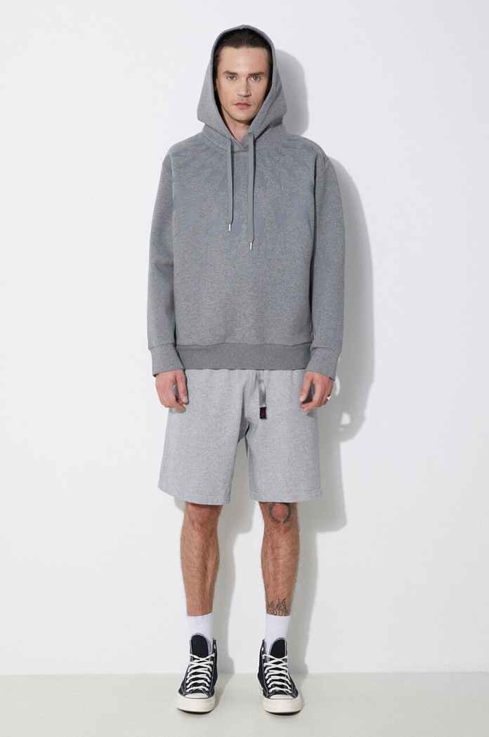 Μπλούζα Neil Barrett Fairisle Thunderbolt Sweatshirt MY72186A.Y506.756N γκρί SS24