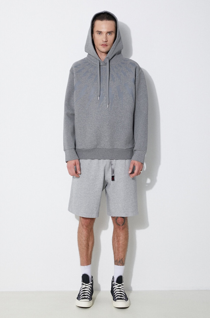 Μπλούζα Neil Barrett Fairisle Thunderbolt Sweatshirt MY72186A.Y506.756N γκρί SS24