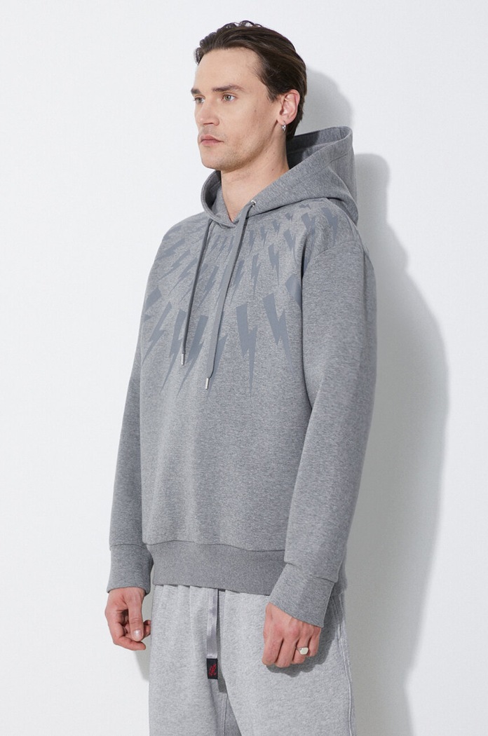 Μπλούζα Neil Barrett Fairisle Thunderbolt Sweatshirt γκρί MY72186A.Y506.756N