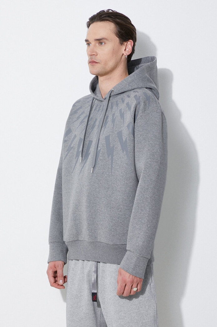 Μπλούζα Neil Barrett Fairisle Thunderbolt Sweatshirt γκρί MY72186A.Y506.756N