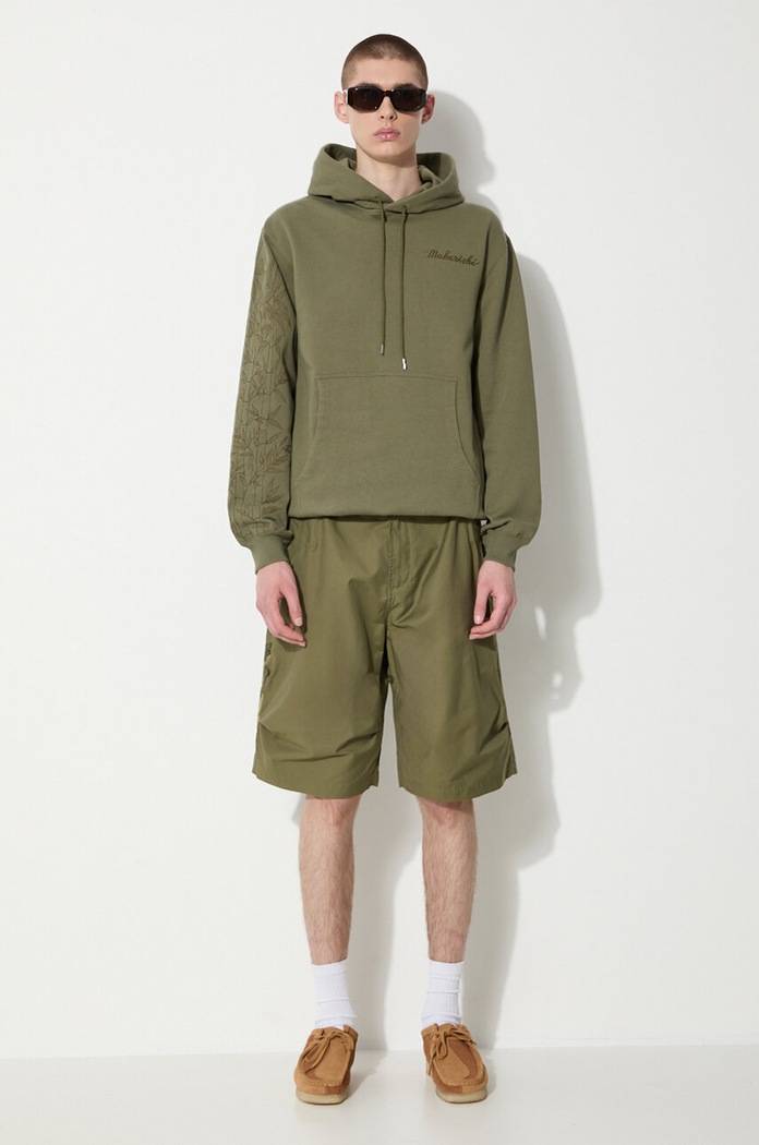 Βαμβακερή μπλούζα Maharishi Dragon Bamboo Hooded Sweat 5075.OLIVE πράσινο SS24