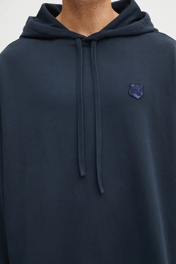 Maison Kitsuné cotton sweatshirt Bold Fox Head Patch Oversize Hoodie navy LM00705KM0001
