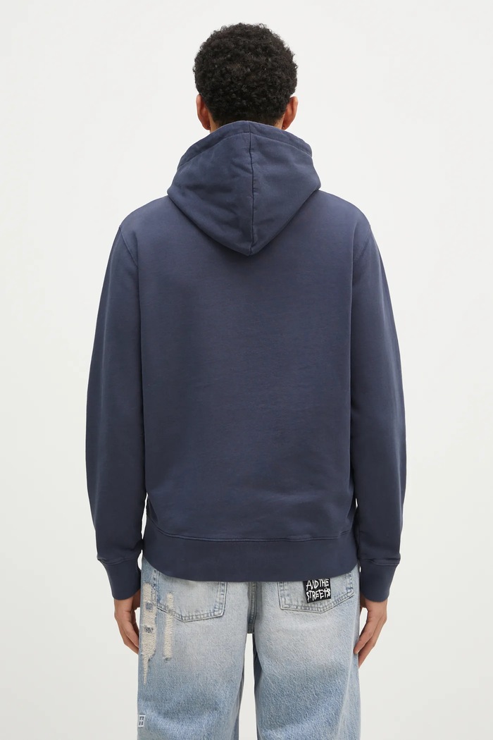 Одежда Хлопковая кофта Maison Kitsuné Chillax Patch Regular Hoodie LM00706KM0001 тёмно-синий