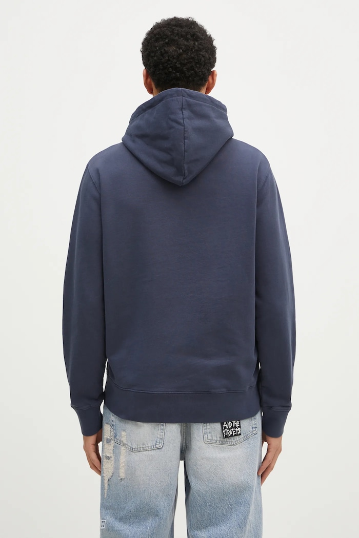 Одежда Хлопковая кофта Maison Kitsuné Chillax Patch Regular Hoodie LM00706KM0001 тёмно-синий