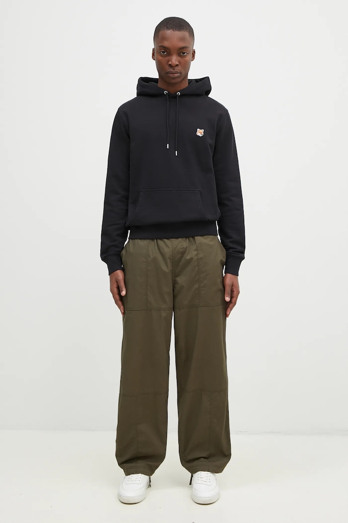 Памучен суичър Maison Kitsuné Fox Head Patch Regular Hoodie LM00702KM0001 черен