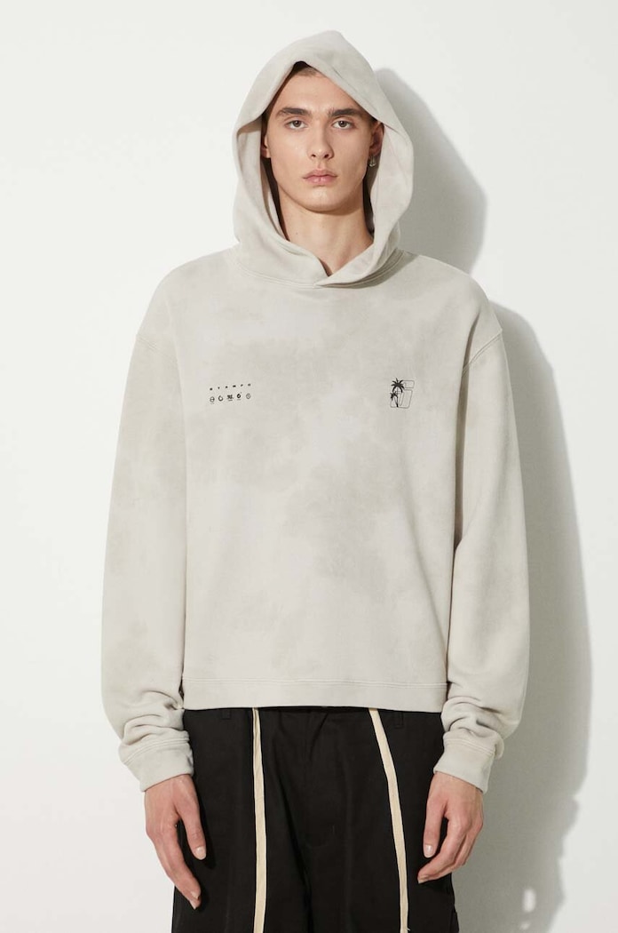 STAMPD cotton sweatshirt Transit Tie Dye cotton beige SLA.M3333HD.STD