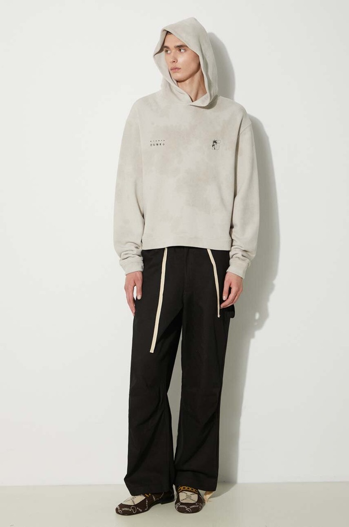 STAMPD cotton sweatshirt Transit Tie Dye SLA.M3333HD.STD beige SS24