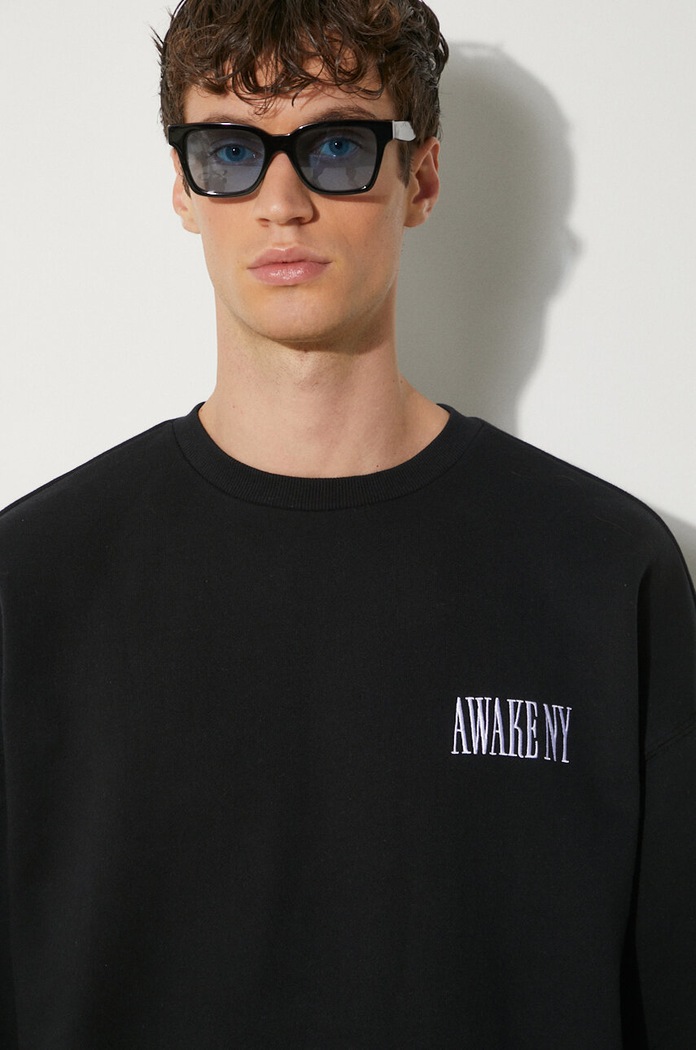 Bavlnená mikina Awake NY Awake Crewneck SP24.CN002 čierna