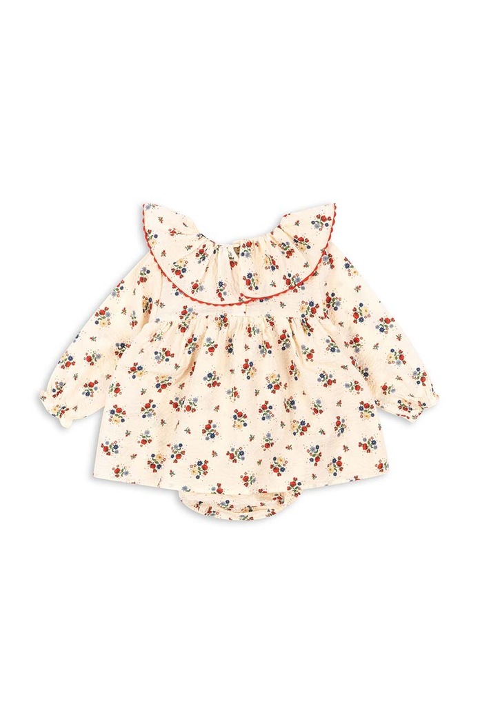 Konges Sløjd body din bumbac pentru bebelusi KS100145 portocaliu SS24