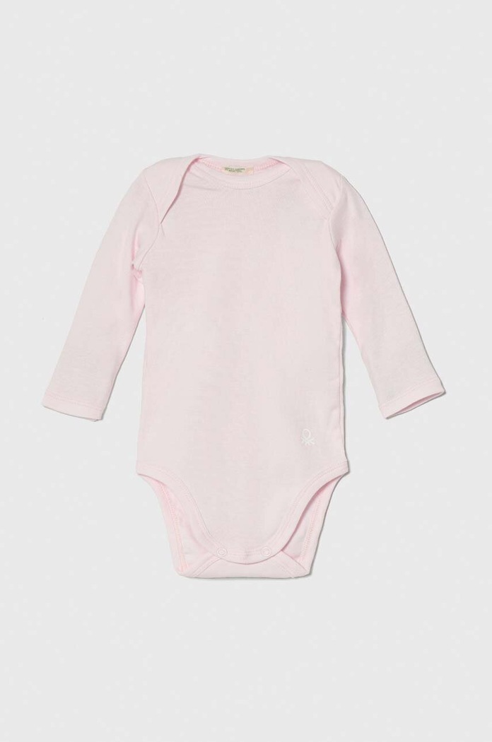 United Colors of Benetton body din bumbac pentru bebelusi 3GI70B089.W.Repropose roz SS24