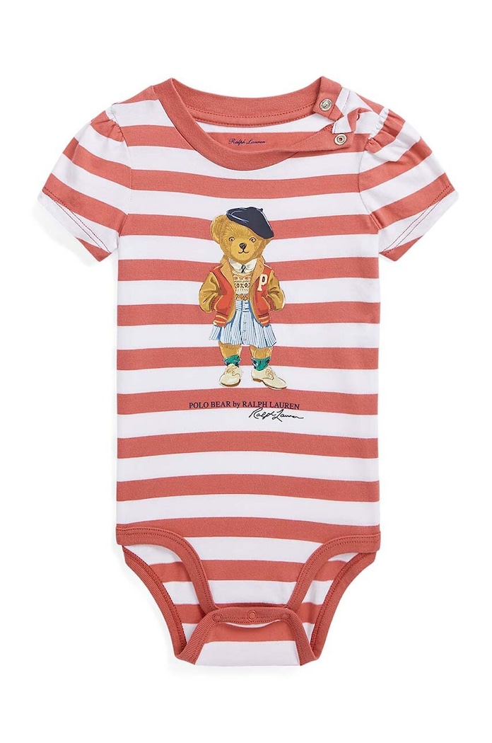 Polo Ralph Lauren body bawełniane niemowlęce czerwony 310936236001