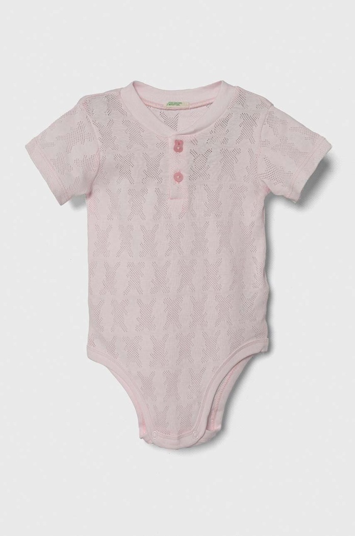 United Colors of Benetton body bawełniane niemowlęce 2-pack 34KE0B00O.W.Seasonal różowy SS24