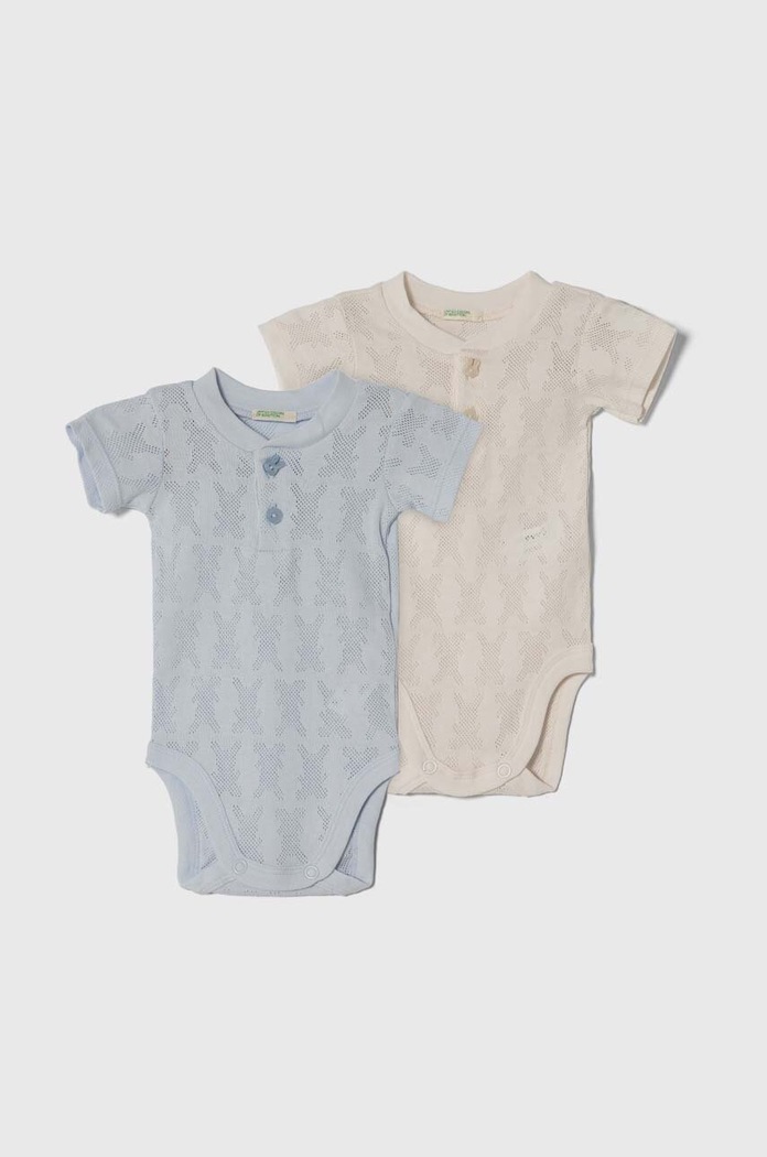 United Colors of Benetton body bawełniane niemowlęce 2-pack Produkt niemowlęcy niebieski 34KE0B00O.W.Seasonal