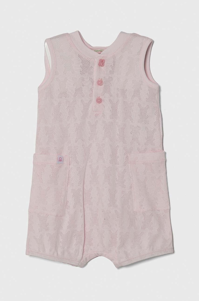 United Colors of Benetton rampers bawełniany niemowlęcy Produkt niemowlęcy różowy 34KE0T01P.W.Seasonal