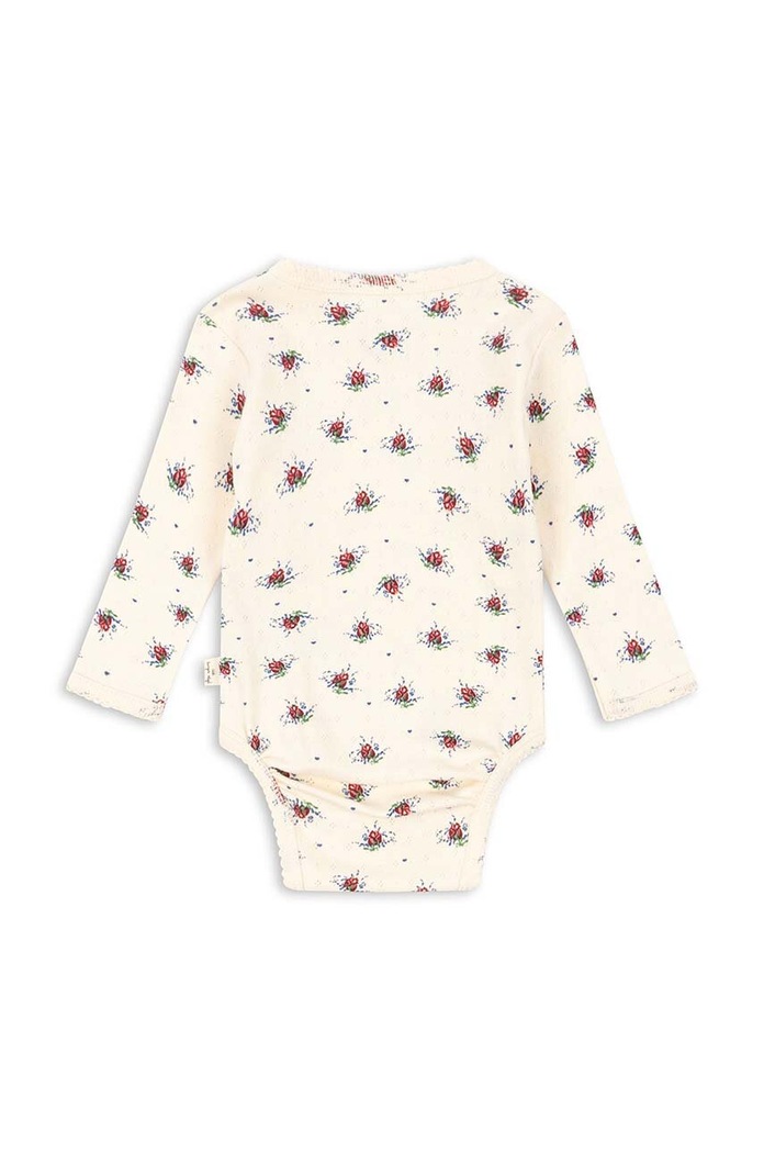 Konges Sløjd body din bumbac pentru bebelusi KS100399 bej SS24
