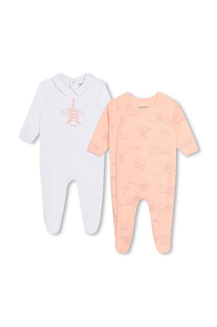 Kenzo Kids śpioszki bawełniane niemowlęce 2-pack 2-pack różowy K60074.