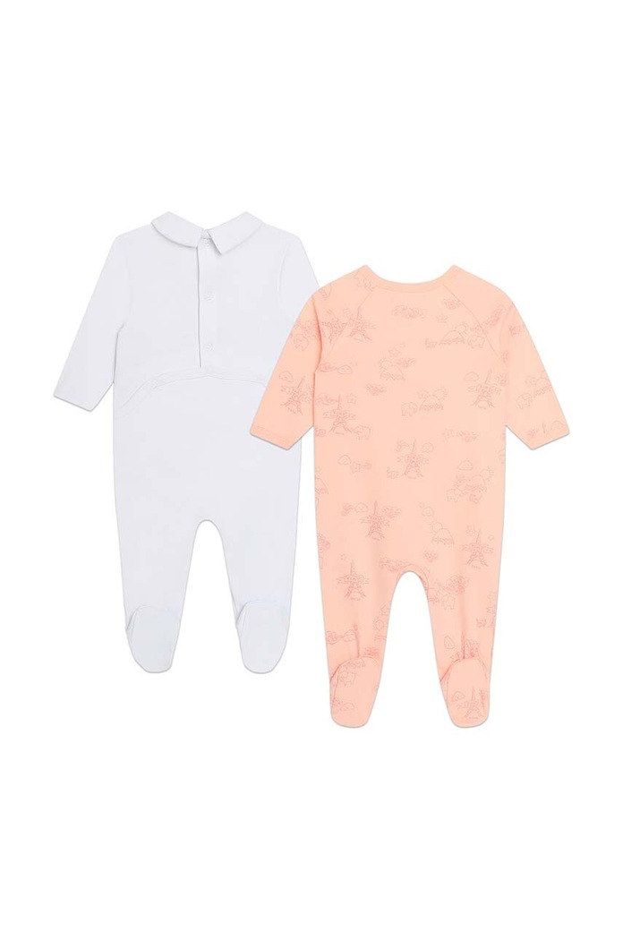 Kenzo Kids śpioszki bawełniane niemowlęce 2-pack K60074. różowy SS24