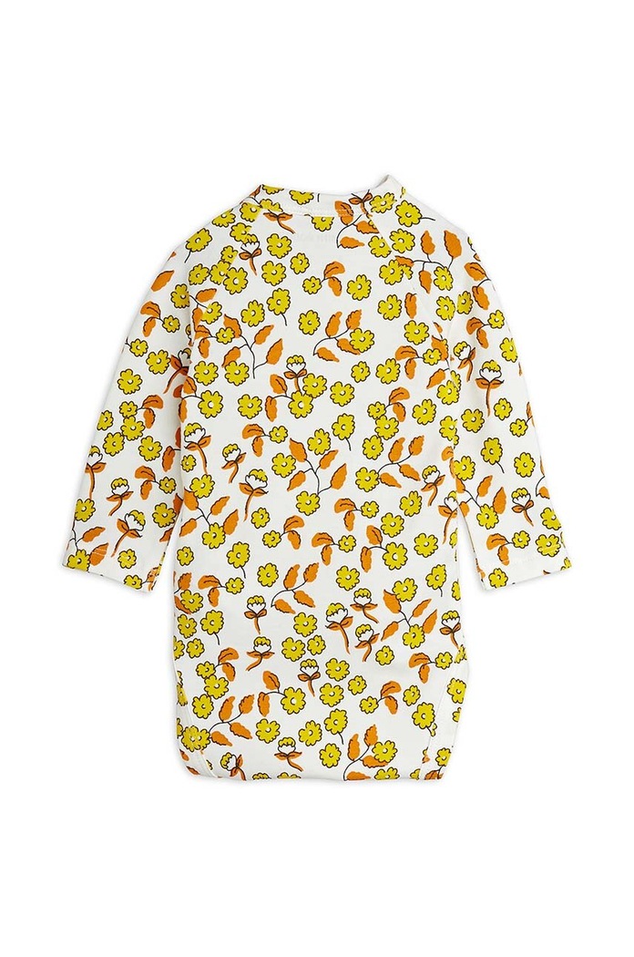 Mini Rodini body niemowlęce Flowers 2424010100 żółty SS24