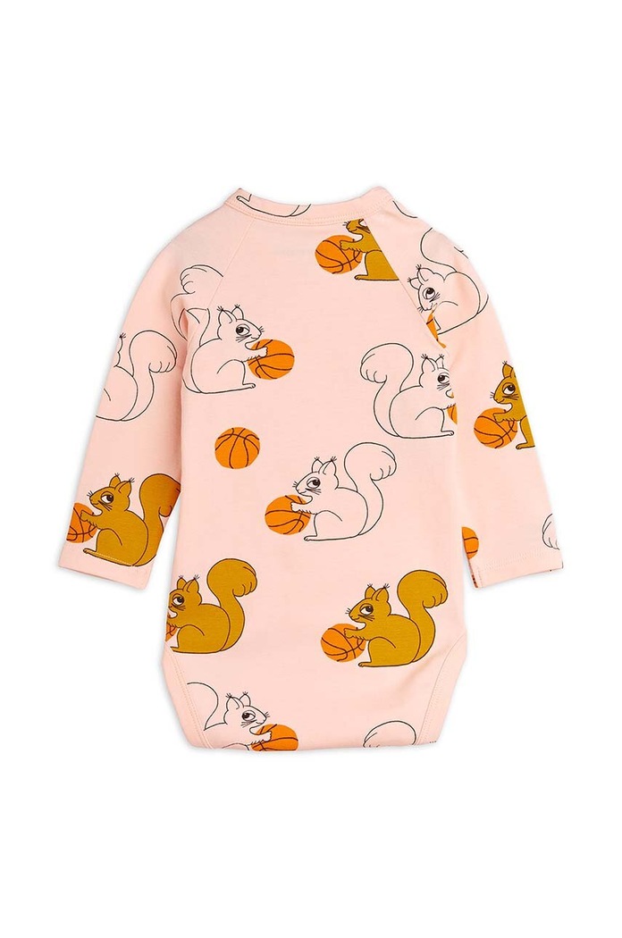 Mini Rodini body bebe Squirrels 2424010528 roz SS24