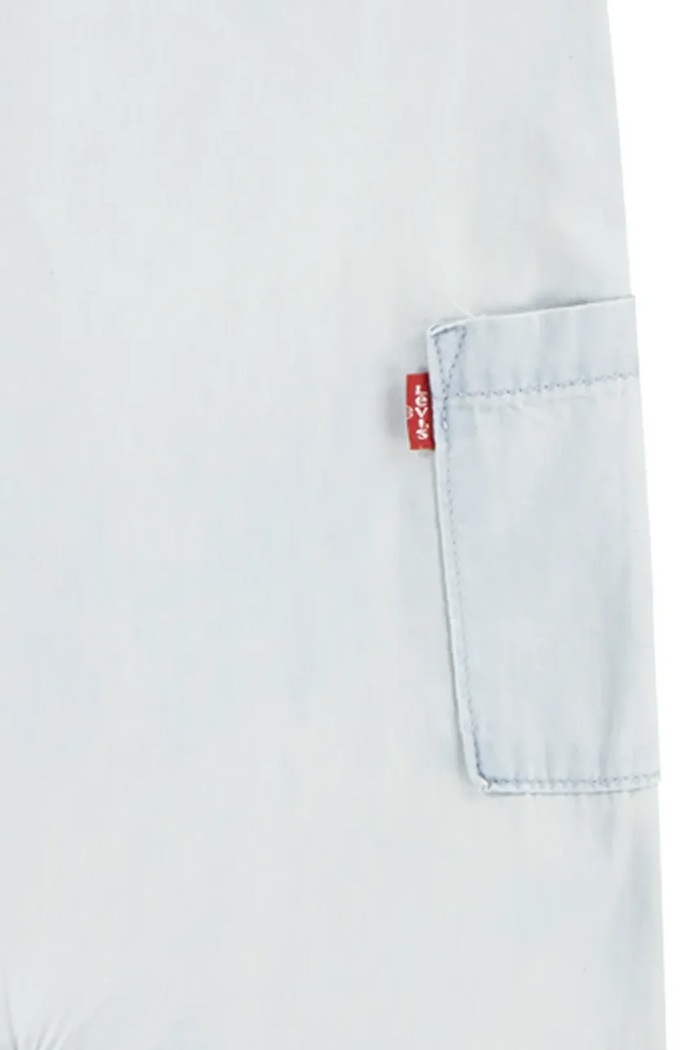 Бебешки памучен къс гащеризон Levi's LVB DENIM ROMPER & BUCKET HAT 6EK229