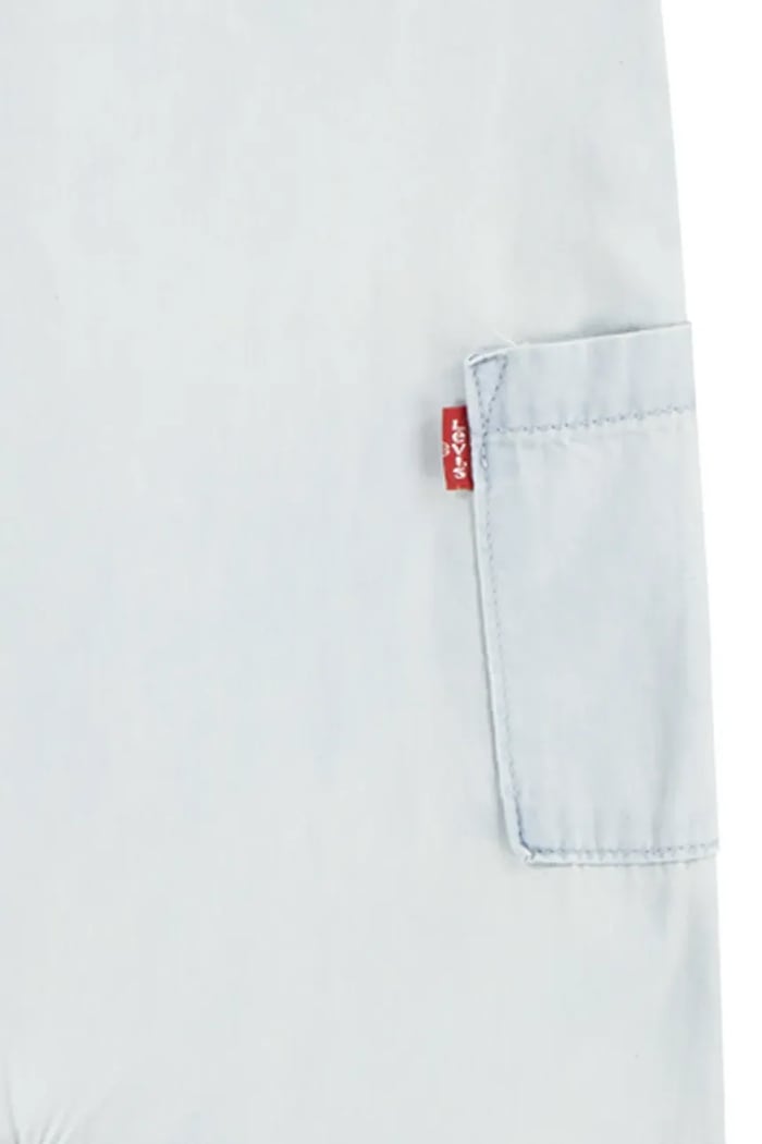 Бебешки памучен къс гащеризон Levi's LVB DENIM ROMPER & BUCKET HAT 6EK229