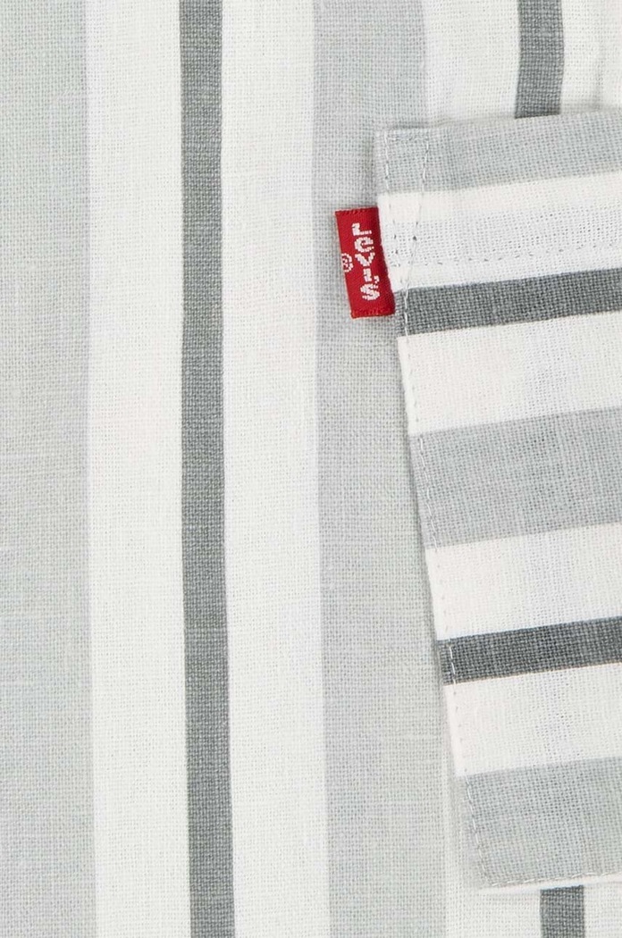 Fiú Levi's baba nadrág vászonkeverékből LVB STRIPE ROMPER & BUCKET HAT 6EK230 szürke