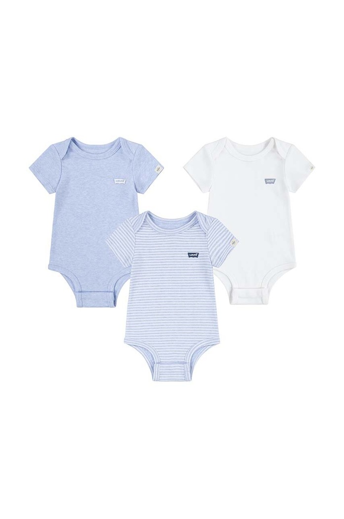 Pamučni bodi za bebe Levi's LVN 3PK BODYSUIT SET 3-pack 3-pack plava 6EK340
