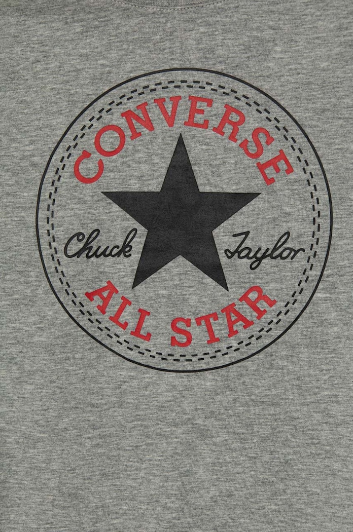 CHLAPEC Bavlněné tričko s dlouhým rukávem Converse 966243 šedá