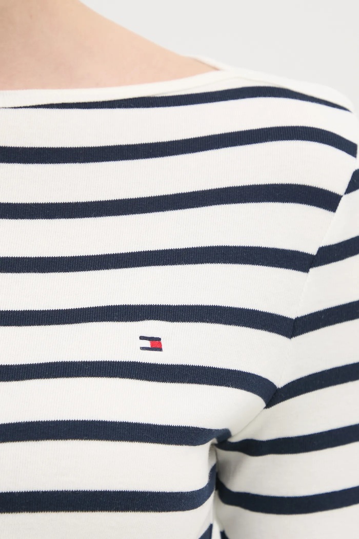 Tommy Hilfiger μακρυμάνικο γυναικείο βαμβακερό WW0WW40589 λευκό