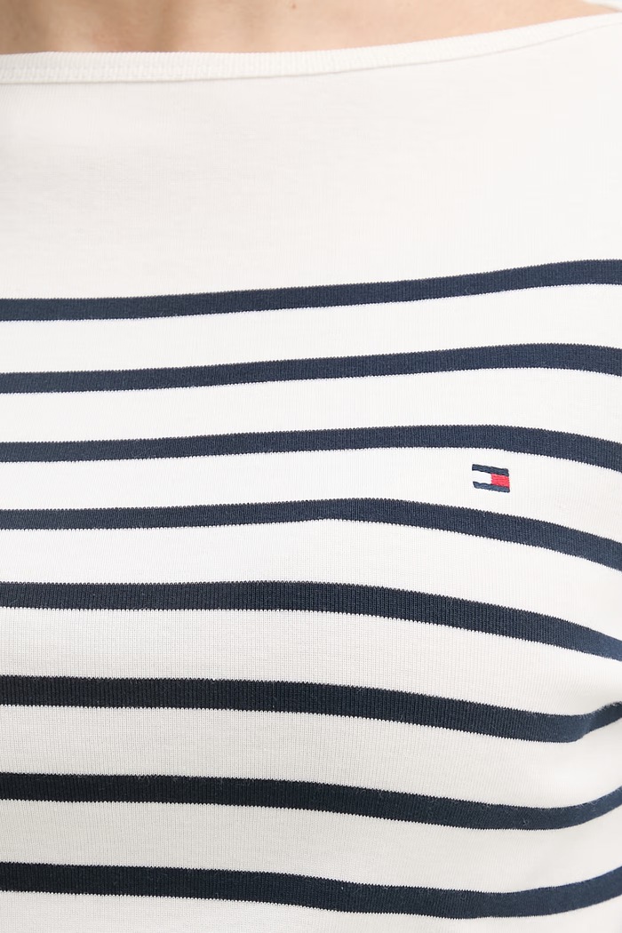 Tommy Hilfiger tričko s dlhým rukávom dámske bavlnené WW0WW40589 biela