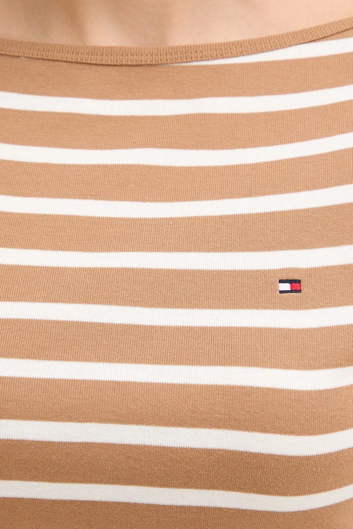 Tommy Hilfiger majica dugih rukava za žene od pamuka WW0WW40589 bež