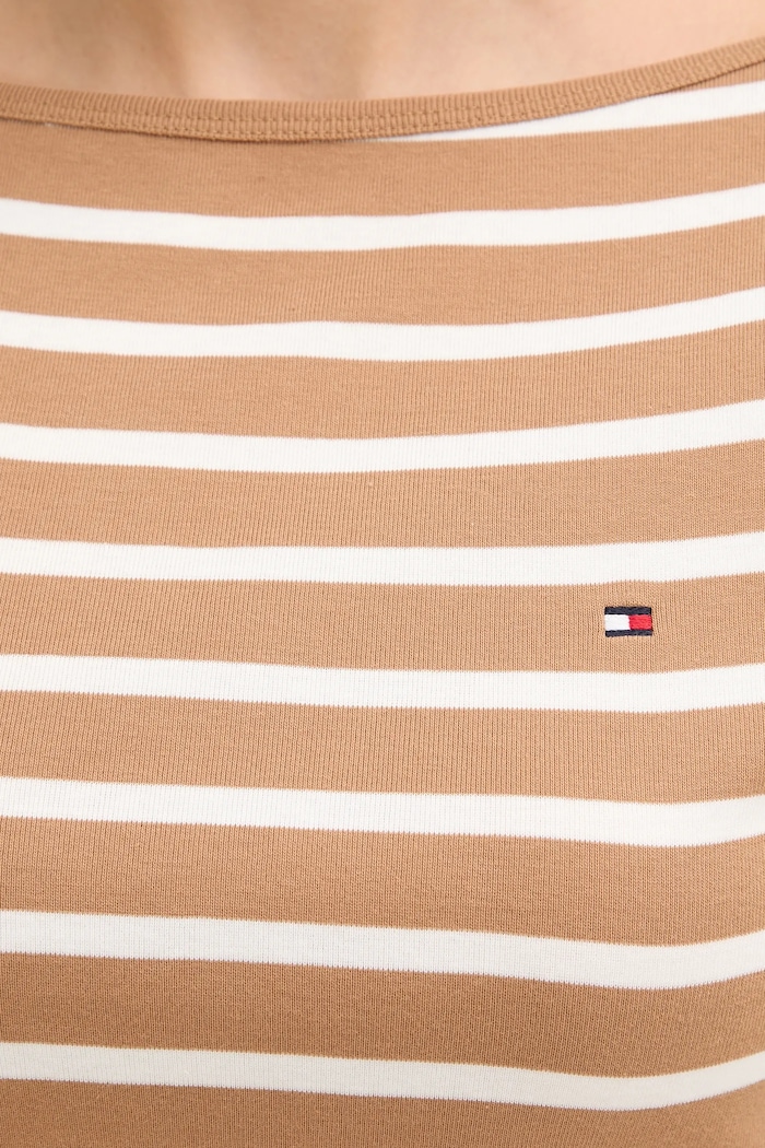 Tommy Hilfiger majica dugih rukava za žene od pamuka WW0WW40589 bež