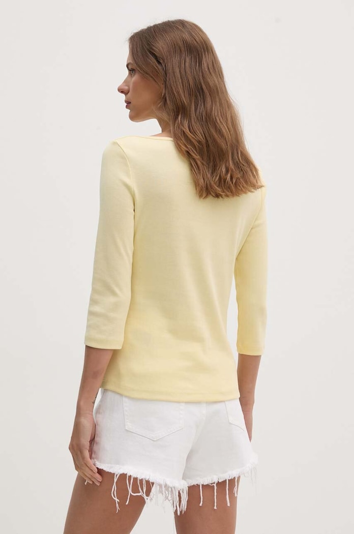 Odzież Tommy Hilfiger longsleeve damski bawełniany WW0WW40589 żółty