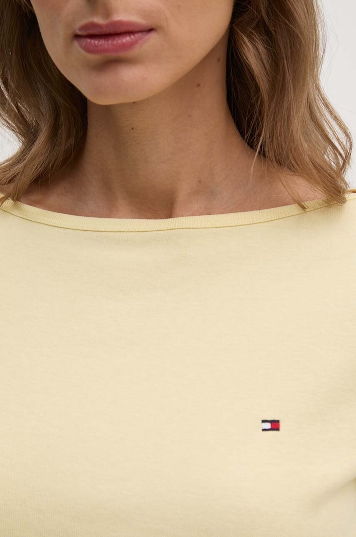 Tommy Hilfiger longsleeve damski bawełniany WW0WW40589 żółty