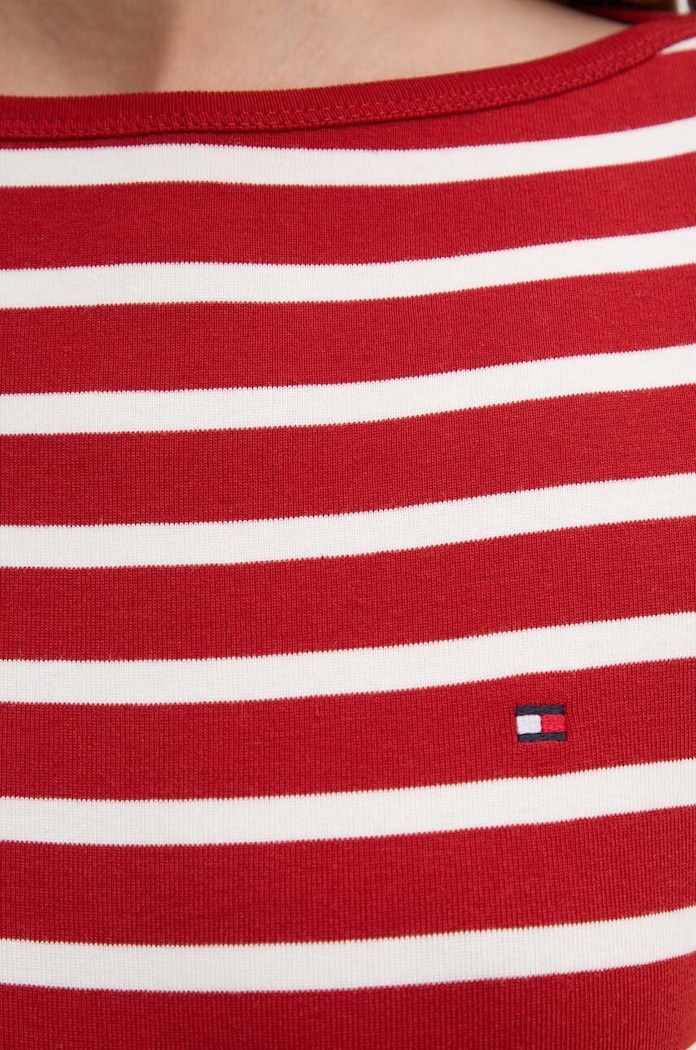 Tommy Hilfiger Μακρυμάνικο γυναικείο βαμβακερό WW0WW40589 κόκκινο