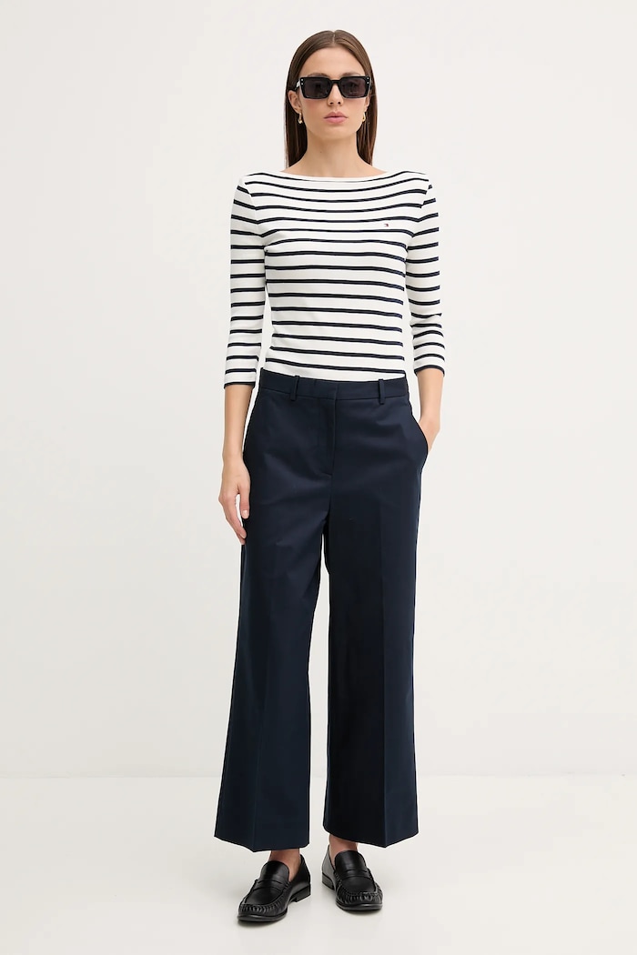 Tommy Hilfiger longsleeve damski bawełniany WW0WW40589 granatowy AA00