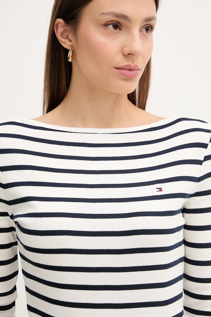 Tommy Hilfiger longsleeve damski bawełniany granatowy WW0WW40589