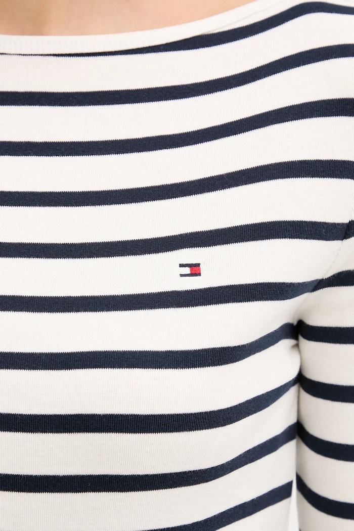 Tommy Hilfiger longsleeve damski bawełniany WW0WW40589 granatowy