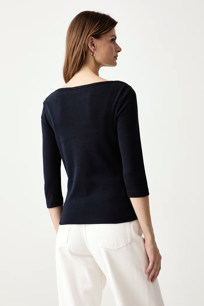 Îmbrăcăminte Tommy Hilfiger Longsleeve pentru femei din bumbac WW0WW40589 bleumarin