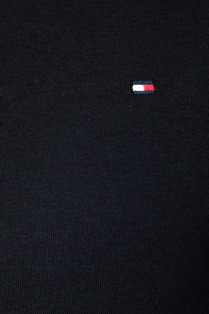 Longsleeve pentru femei din bumbac Tommy Hilfiger bleumarin WW0WW40589